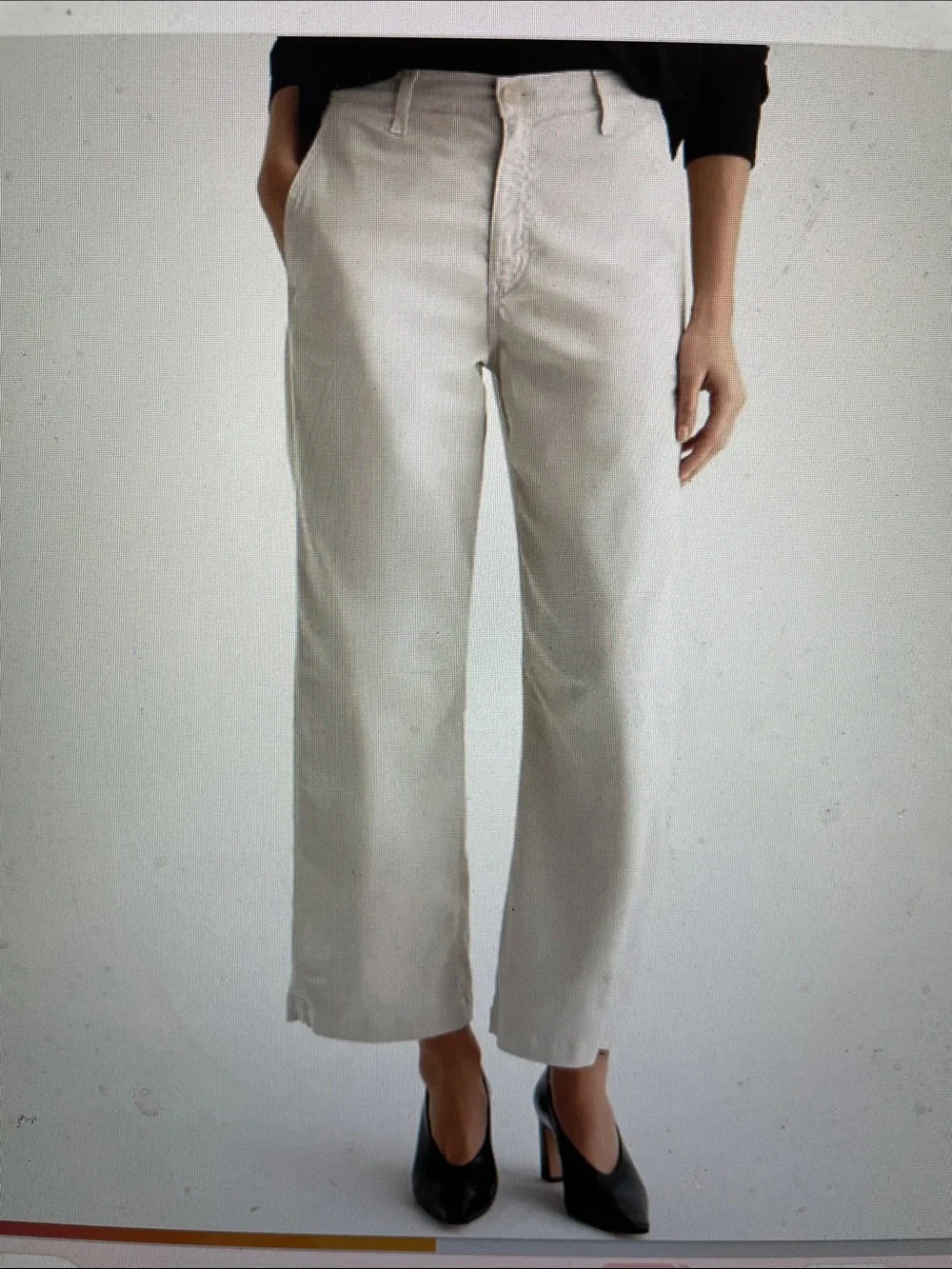 Ag Fiona high rise barrel Women's Wide-Leg Jeans in Off-White- new - Picture 1 of 8